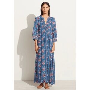 NEW Natalie Martin Sammie Maxi Dress (Sz L) Rayon Vintage Flowers Azure